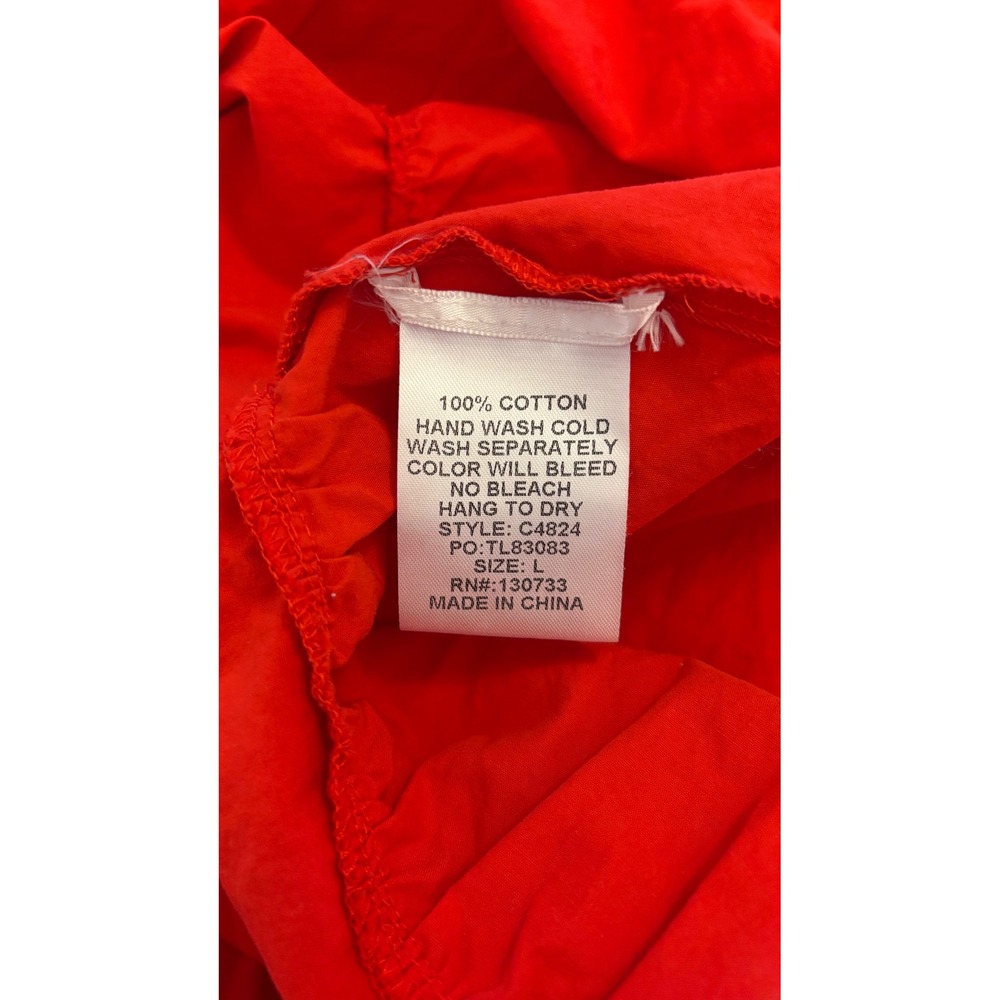 Umgee Mini Dress Womens Large Red Embroidered Tiered Flutter Sleeve - Picture 6 of 6